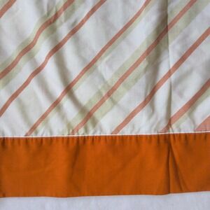 70s Cannon Monticello Flat Sheet Queen Orange Tan Diagonal Stripe Vintage Retro